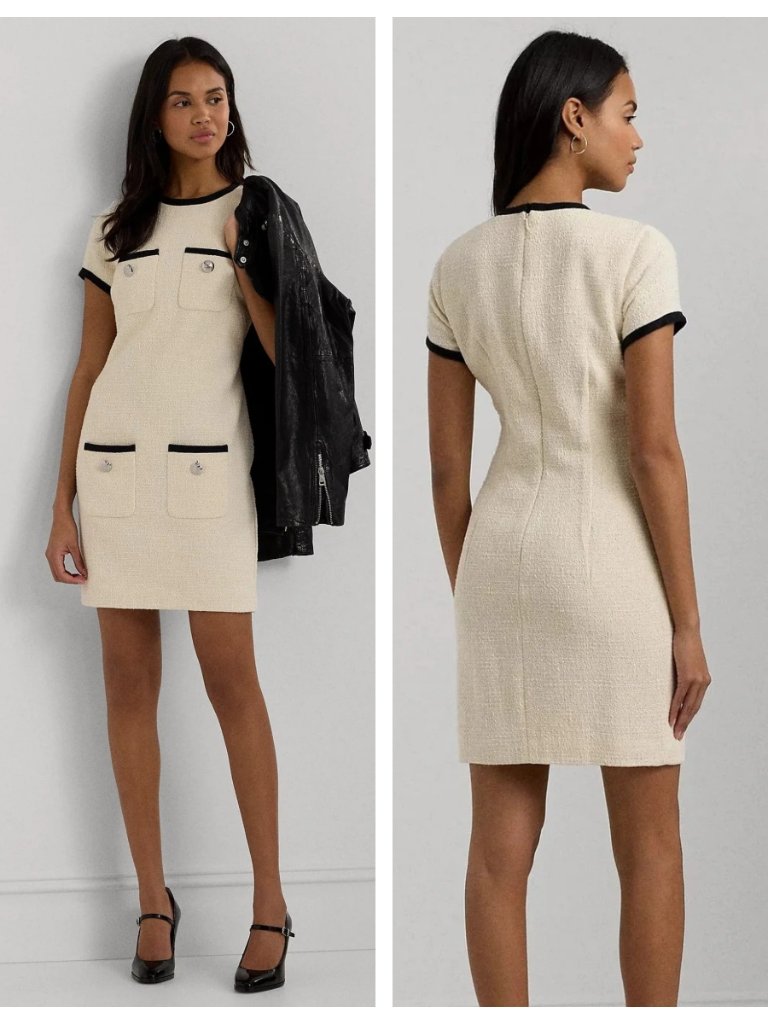 Lauren Ralph Lauren Two-Tone Boucle Sheath Dress